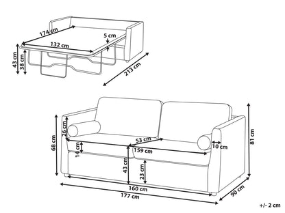  Sofa Bed INKOO Fabric Off-White
