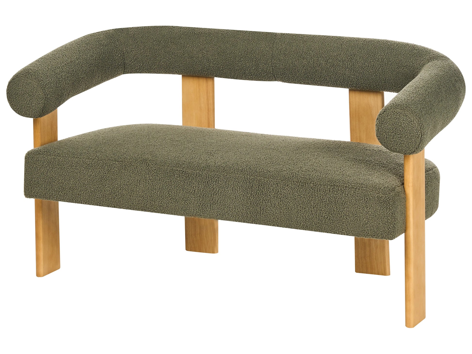  Living Room Set ILBRO Boucle Green/ Light Brown