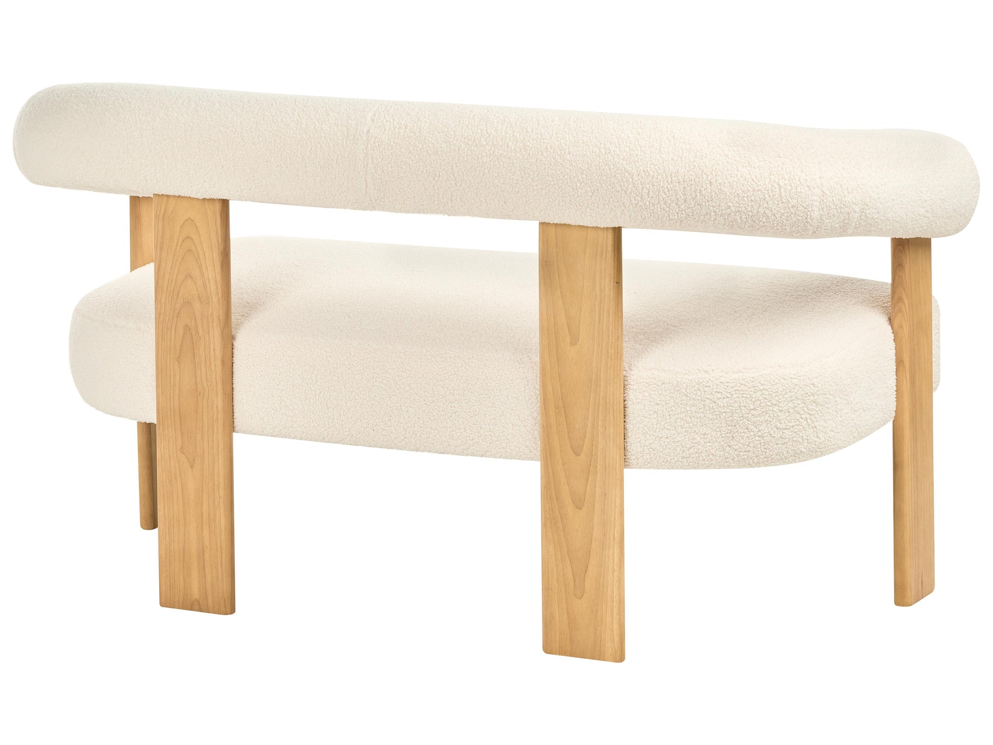 Living Room Set ILBRO Boucle Off-White/ Light Brown