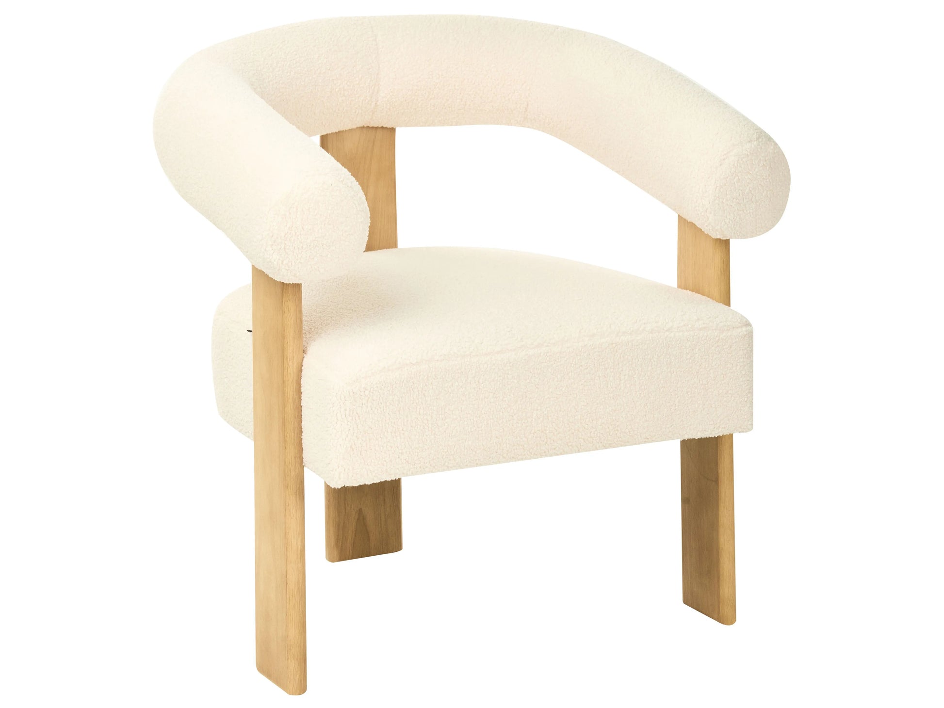  Living Room Set ILBRO Boucle Off-White/ Light Brown