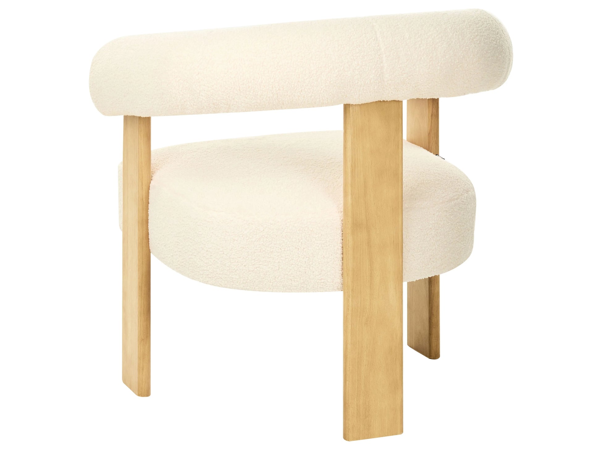  Living Room Set ILBRO Boucle Off-White/ Light Brown