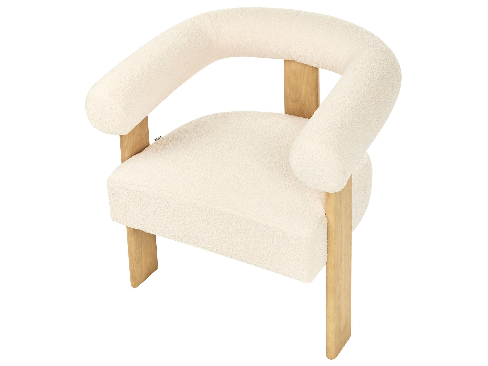  Living Room Set ILBRO Boucle Off-White/ Light Brown