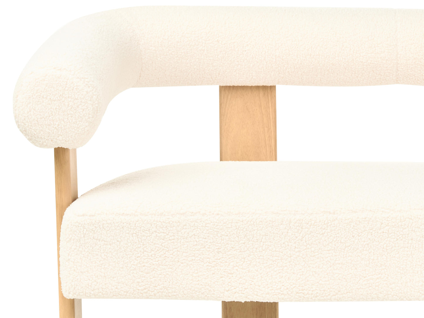  Living Room Set ILBRO Boucle Off-White/ Light Brown