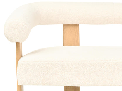  Living Room Set ILBRO Boucle Off-White/ Light Brown