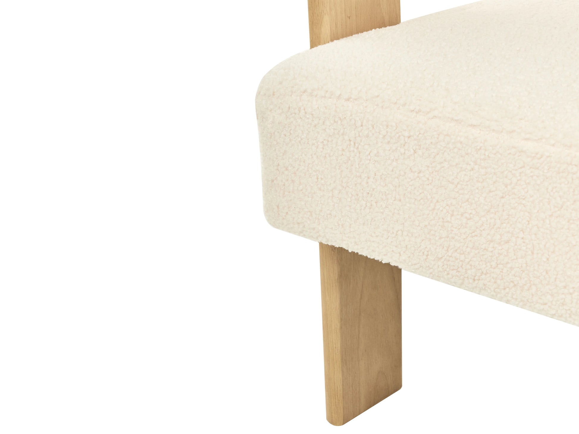  Living Room Set ILBRO Boucle Off-White/ Light Brown