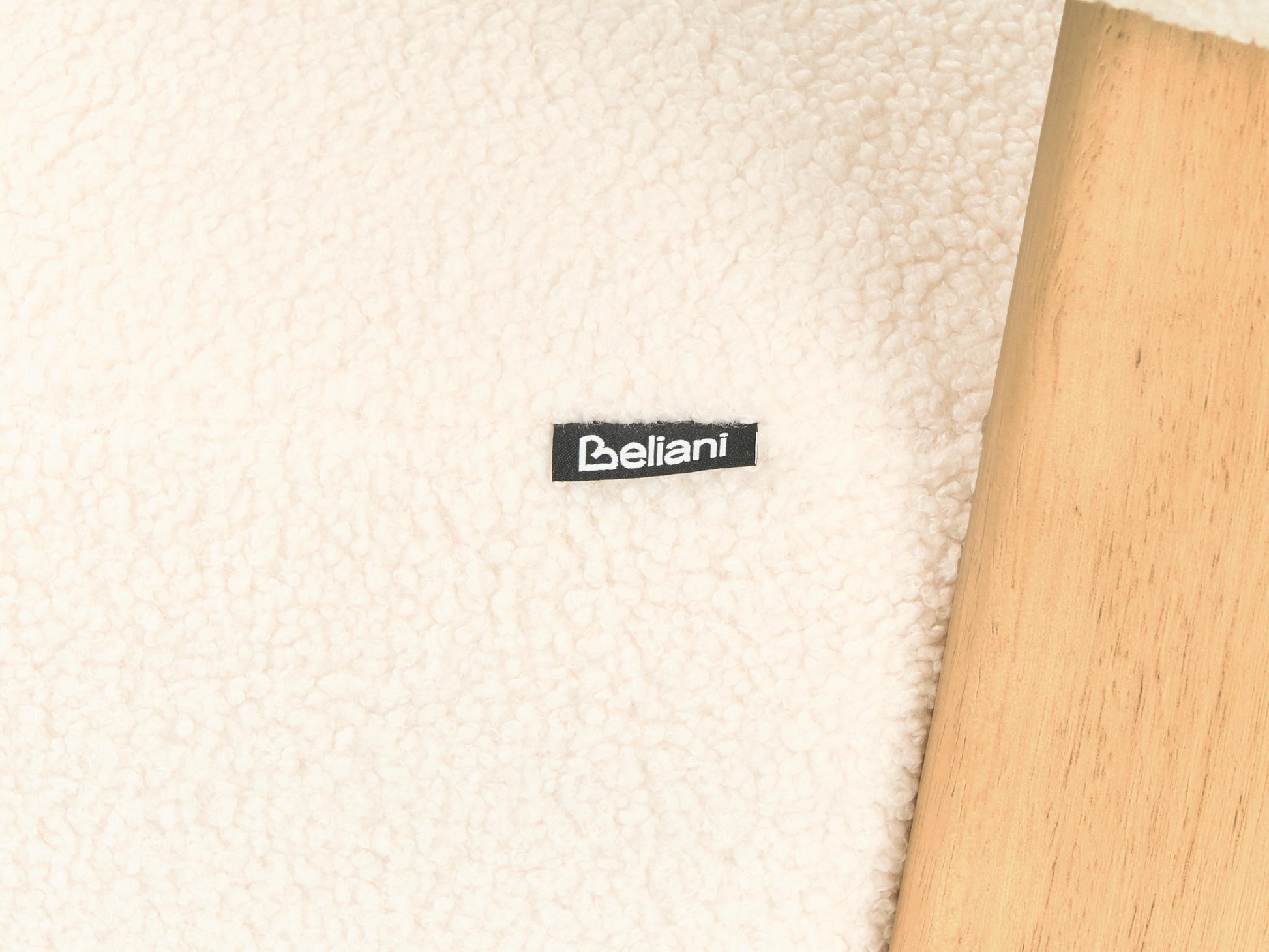  Living Room Set ILBRO Boucle Off-White/ Light Brown