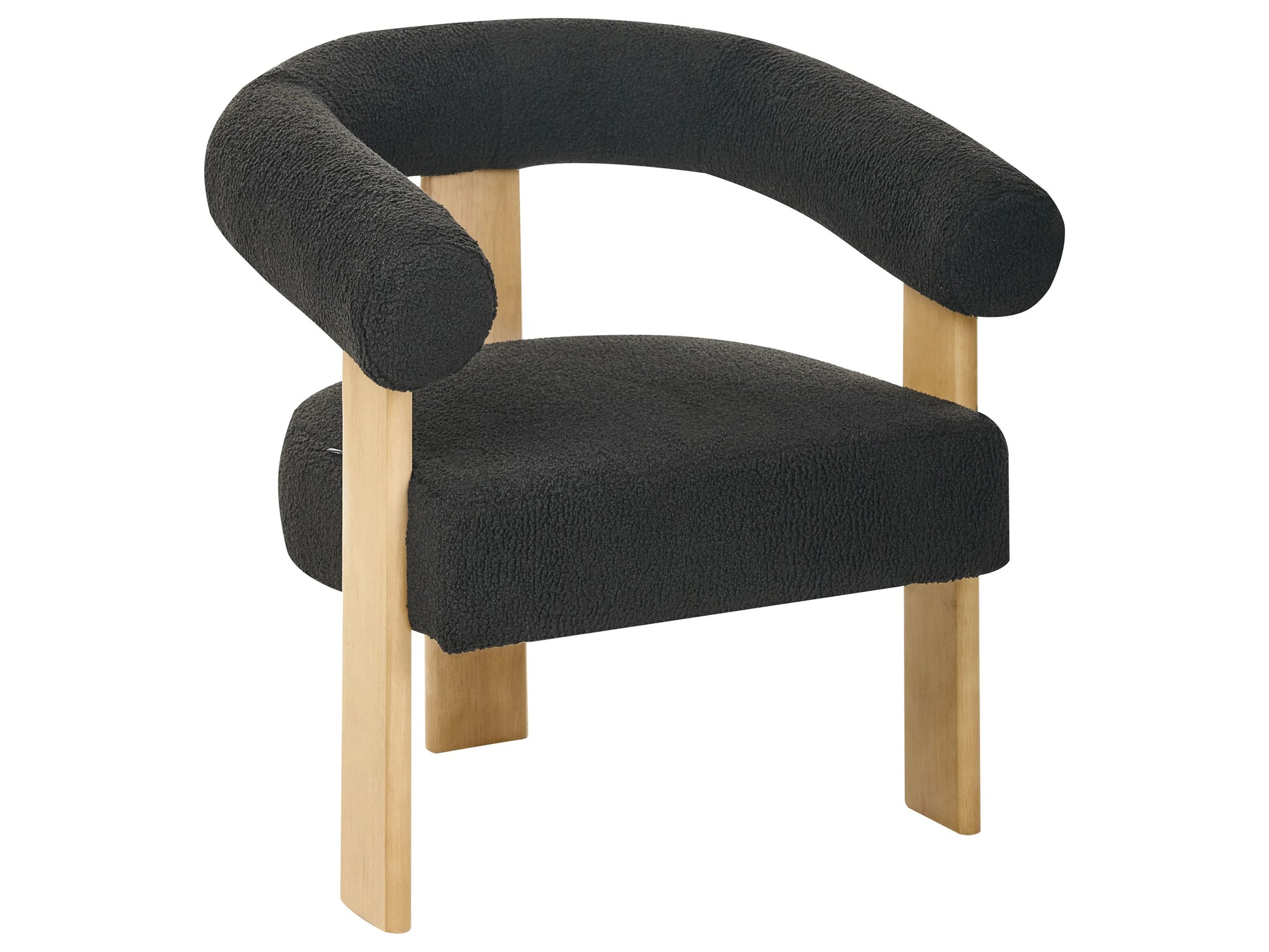  Living Room Set ILBRO Boucle Black/ Light Brown