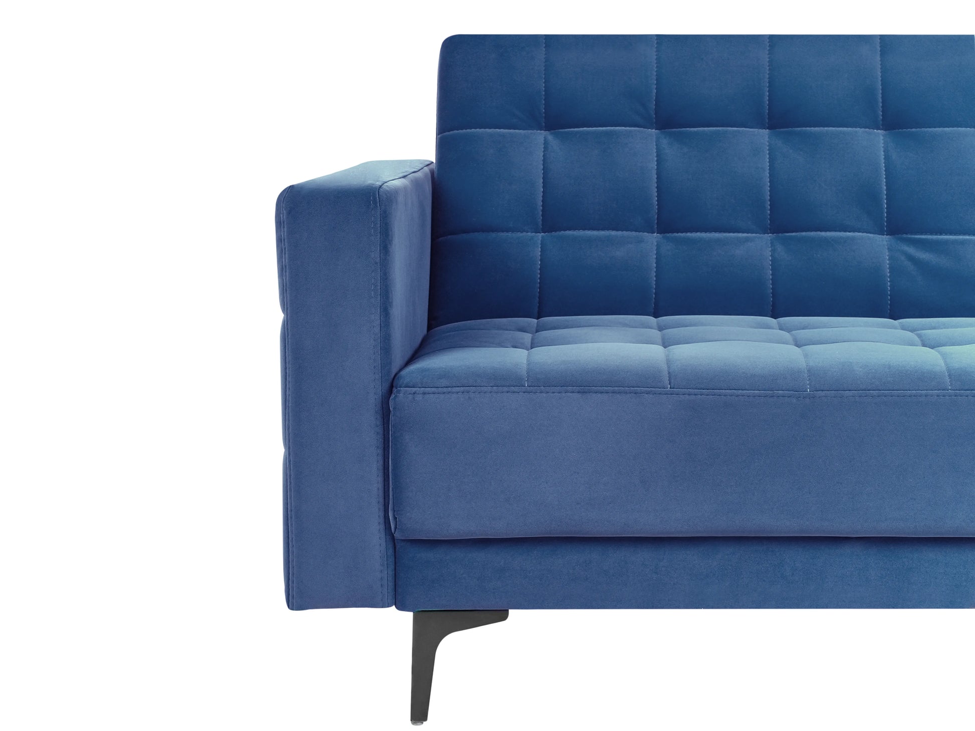 Modular Corner Sofa Bed 4 Seater ABERDEEN Velvet Blue Left Hand