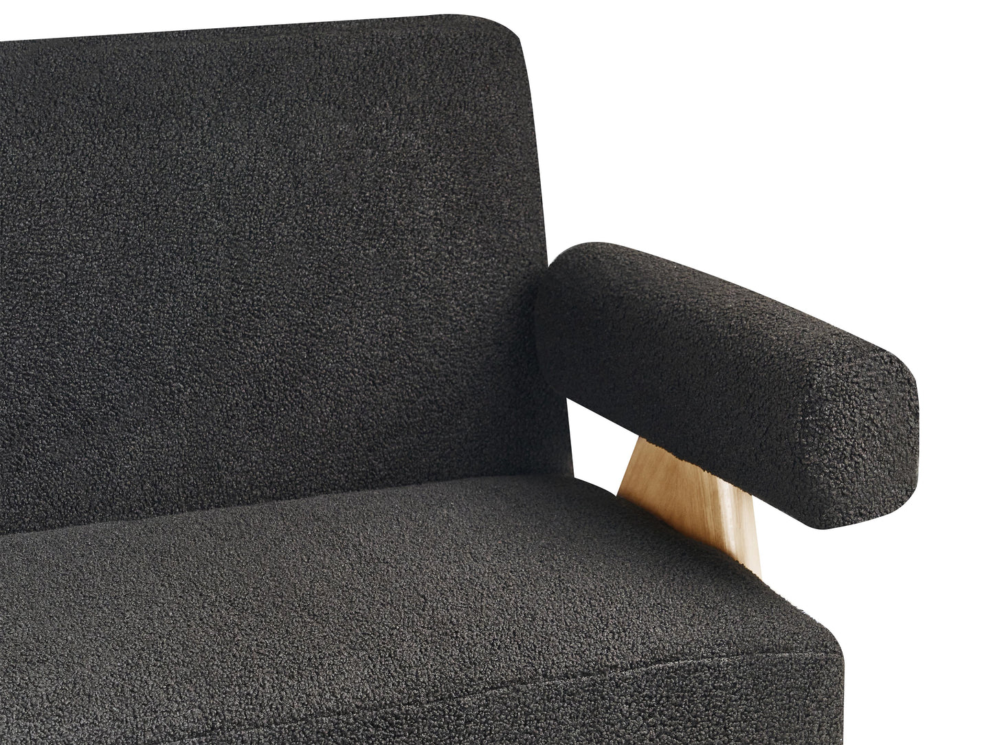  Living Room Set TAMRE Boucle Black/ Light Brown