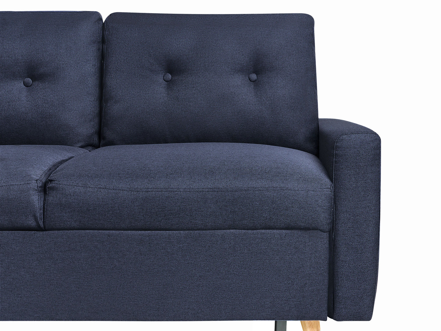  Corner Sofa Bed 4 Seater FLAKK Fabric Navy Blue With Storage Right Hand