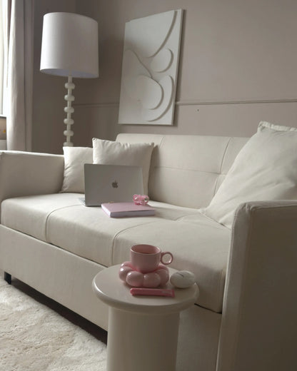  Sofa Bed 2 Seater HOVIN Fabric Light Beige