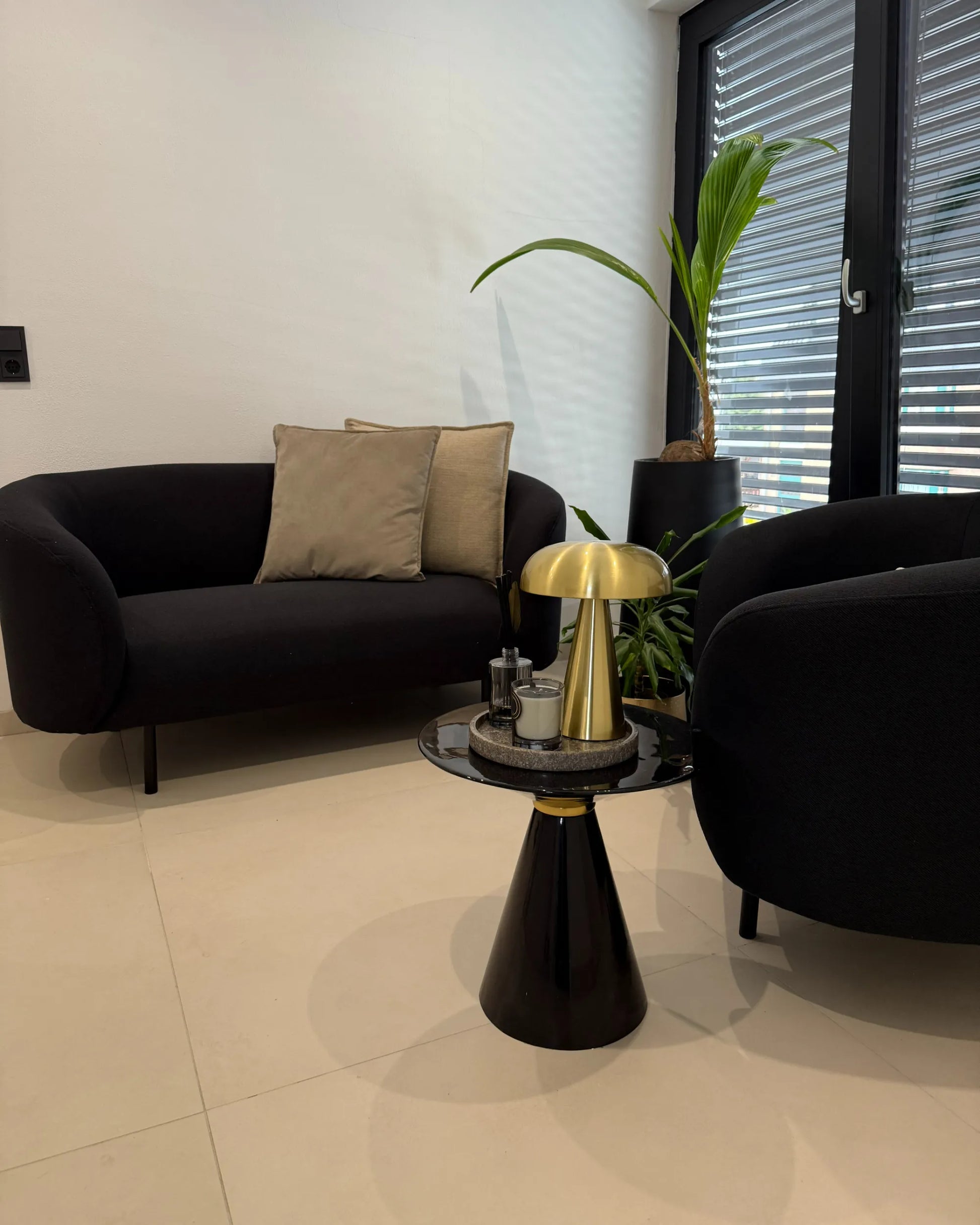  Sofa 2 Seater LOEN Fabric Black