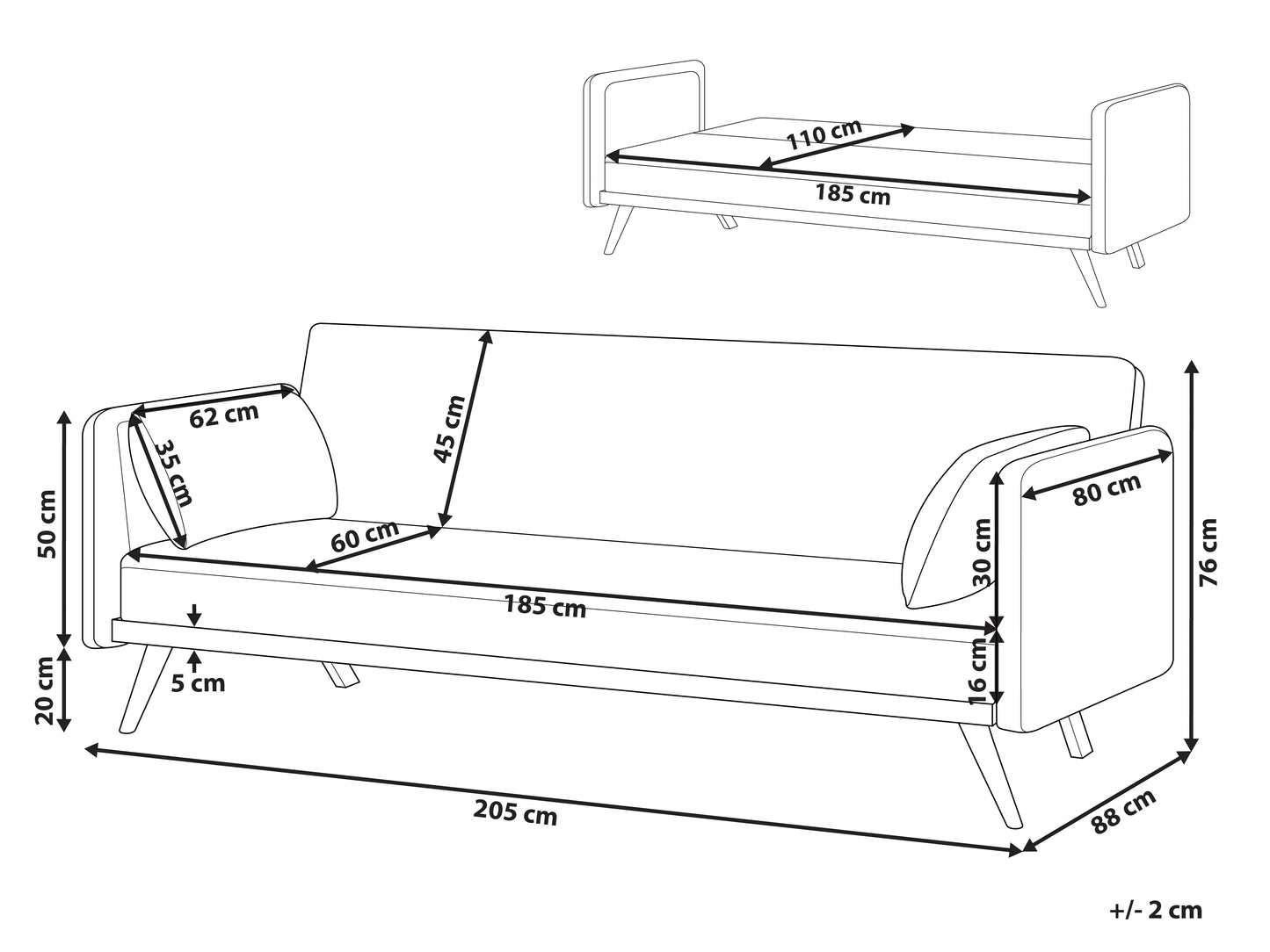  Sofa Bed ASAA Boucle Off-White