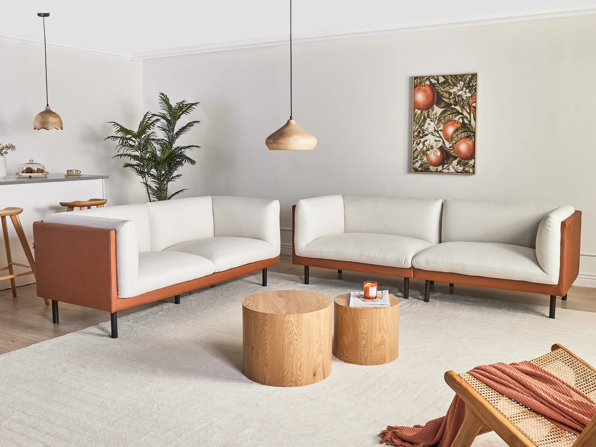  Sofa 3 Seater VORGOD Fabric Off-White