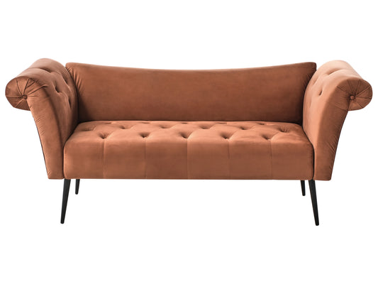  Chaise Longue NANTILLY Velvet Golden Brown