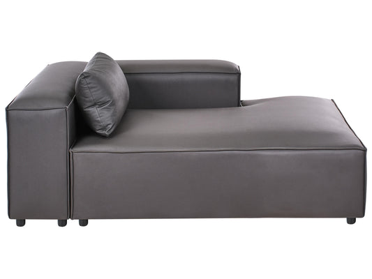  Left-Hand Chaise Lounge BRANDE Faux Leather Black