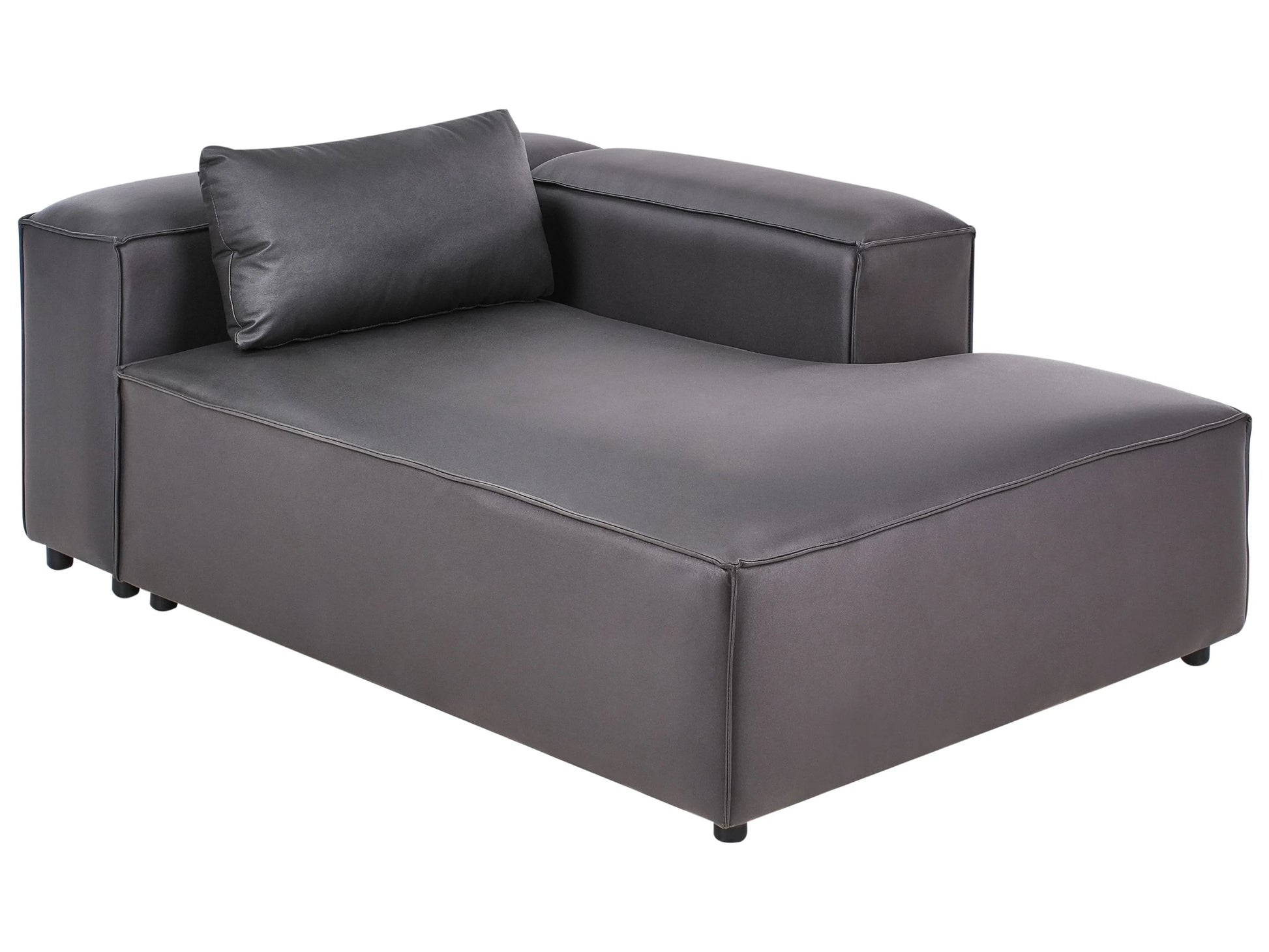  Left-Hand Chaise Lounge BRANDE Faux Leather Black