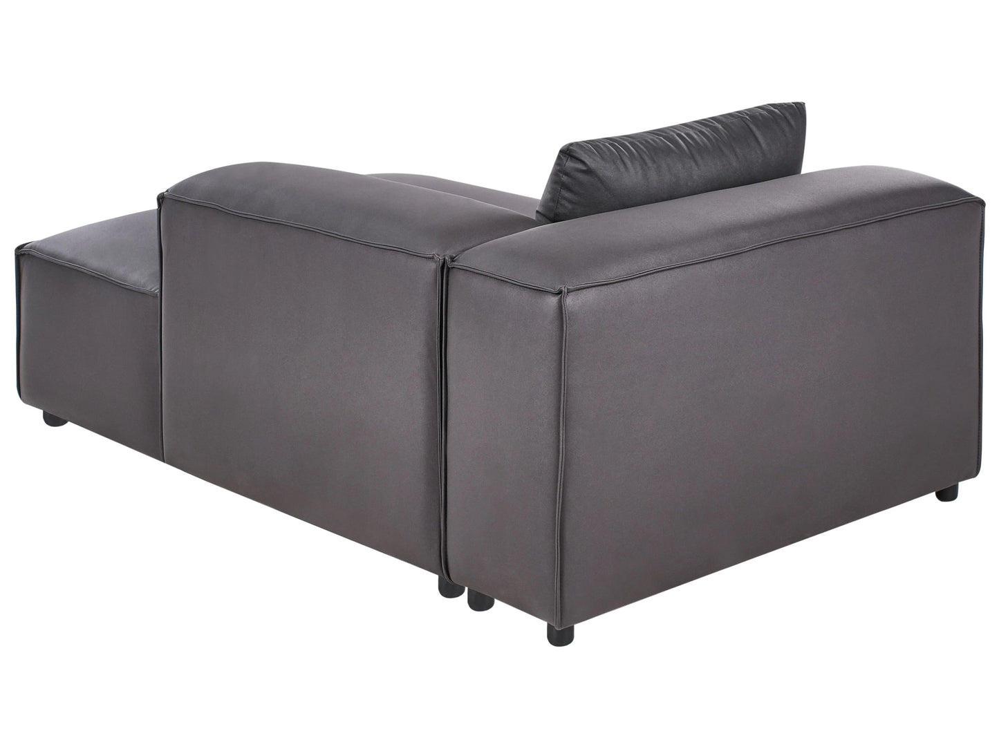  Left-Hand Chaise Lounge BRANDE Faux Leather Black