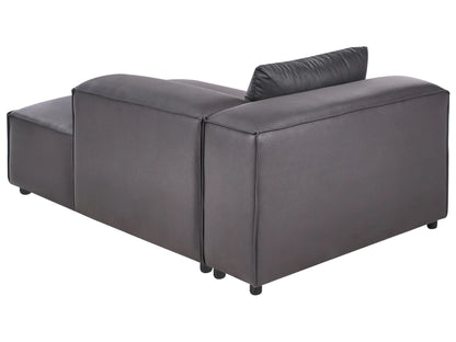  Left-Hand Chaise Lounge BRANDE Faux Leather Black