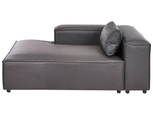  Right-Hand Chaise Lounge BRANDE Faux Leather Black