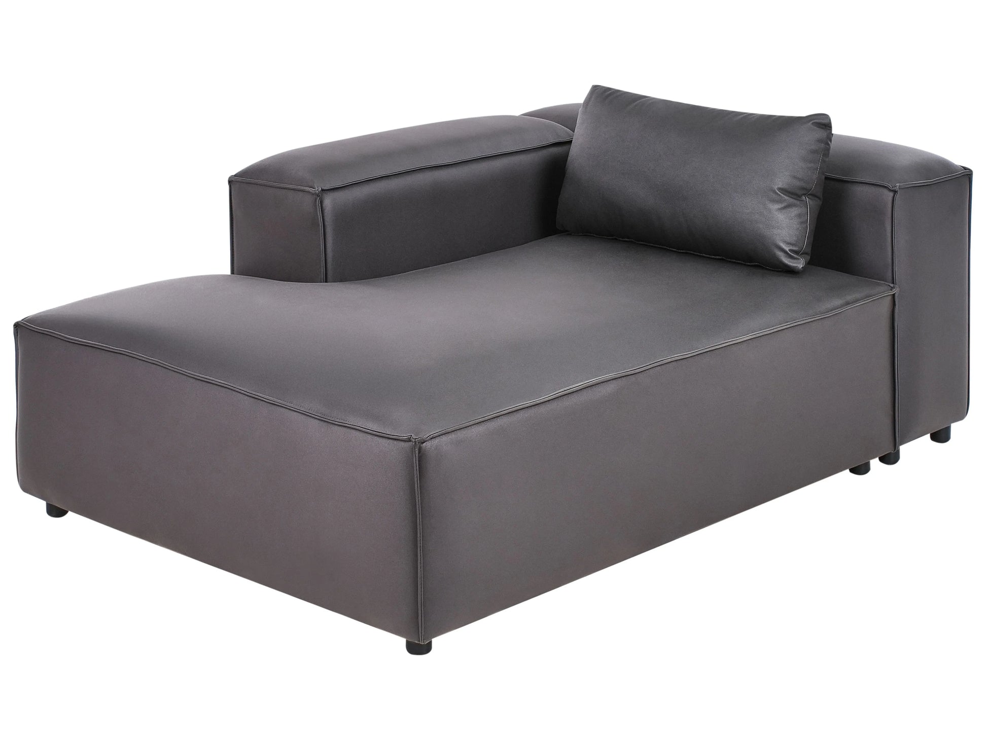  Right-Hand Chaise Lounge BRANDE Faux Leather Black