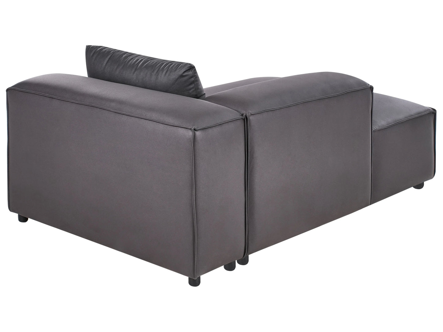  Right-Hand Chaise Lounge BRANDE Faux Leather Black
