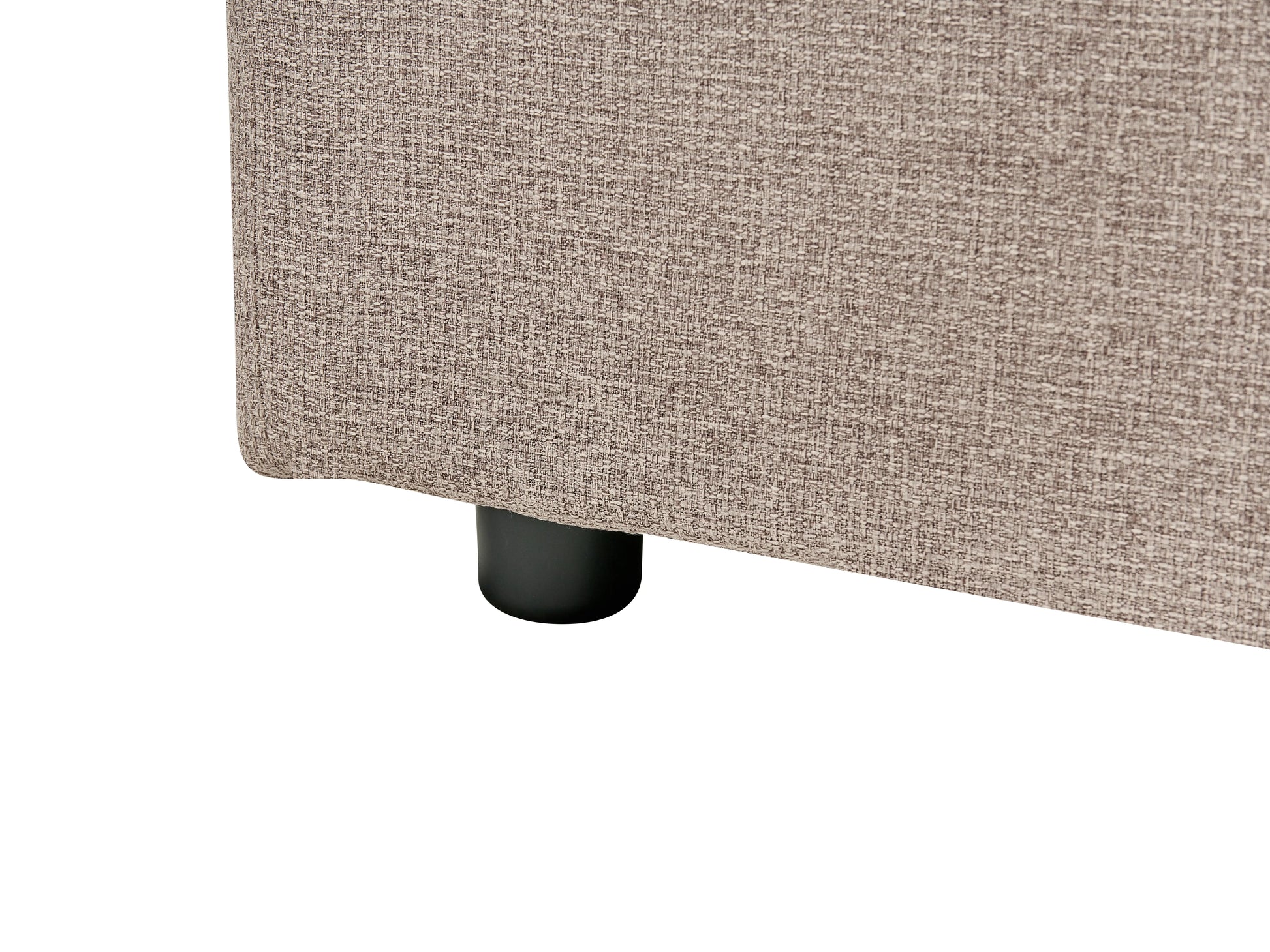  Corner Sofa Bed 3 Seater NASSJO Faux Linen Light Brown Right Hand
