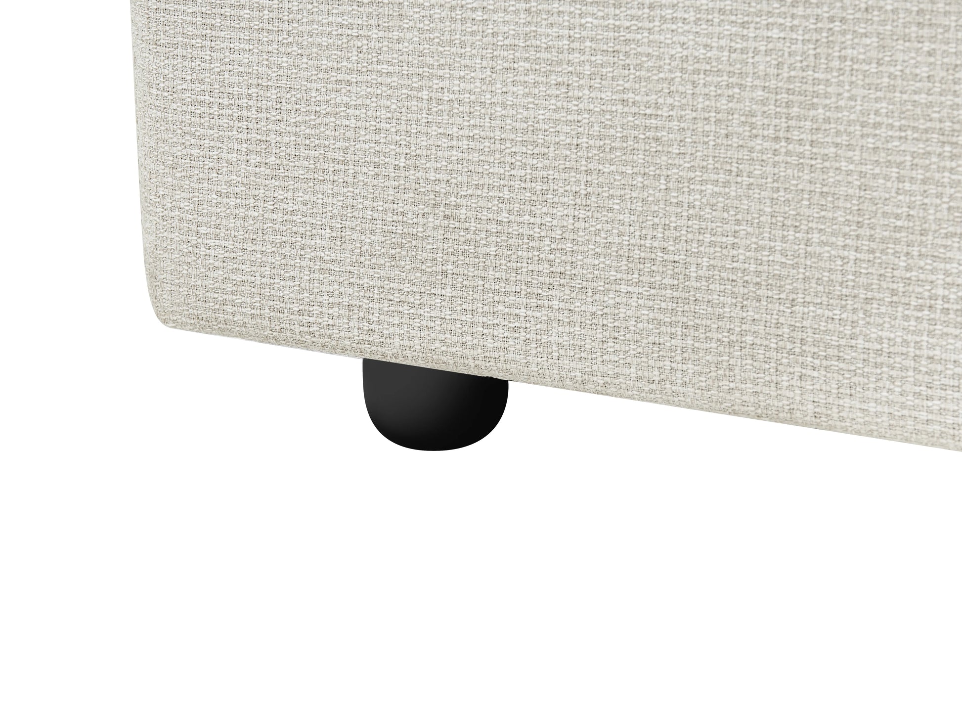  Corner Sofa Bed 3 Seater NASSJO Faux Linen Light Beige Left Hand